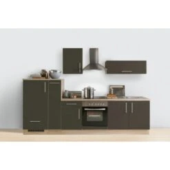 Menke Küchenzeile Premium 300 Cm Lava Hochglanz-Sonoma Eiche Nachbildung -KüchenTraum 00apo lava varia haenger 2