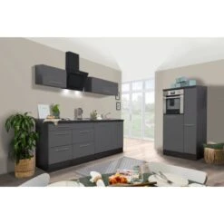 Respekta Premium Küchenzeile 310 Cm Hochbau Grau Hochglanz-Eiche Grau -KüchenTraum 0173 RP310HEG Kchenzeile 3