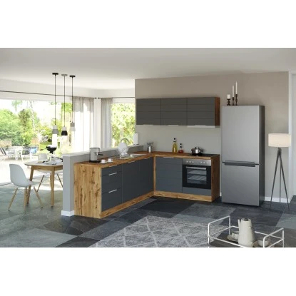 Held Möbel Winkelküche 240 Cm - 180 Cm Matt Grau-Wotaneiche 3 Held Möbel Winkelküche 240 Cm - 180 Cm Matt Grau-Wotaneiche