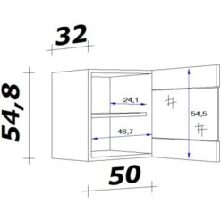 Flex-Well Exclusiv Glas-Oberschrank Capri 50 Cm Schwarz Matt-Endgrain Oak -KüchenTraum 047584070377 4051 VM HGH50