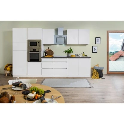 Respekta Premium Küchenzeile Grifflos 335 Cm Weiß Matt-Weiß 5 Respekta Premium Küchenzeile Grifflos 335 Cm Weiß Matt-Weiß – Bild 3