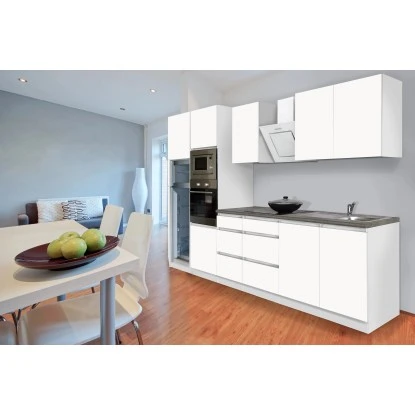 Respekta Premium Küchenzeile Grifflos 335 Cm Weiß Matt-Weiß 18 Respekta Premium Küchenzeile Grifflos 335 Cm Weiß Matt-Weiß – Bild 16