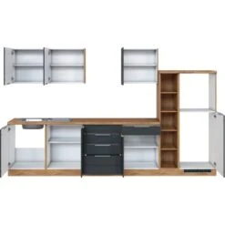 Held Möbel Küchenzeile 330 Cm Matt Grau-Wotaneiche Ohne E-Geräte -KüchenTraum 068 11016600 1022.6293 2 4