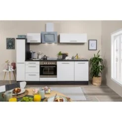 Respekta Premium Küchenzeile 250 Cm Weiß Hochglanz-Eiche Grau -KüchenTraum 0694 RP250EWC Kchenzeile 2