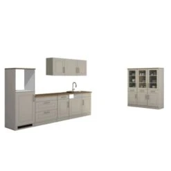 Held Möbel Küchenzeile Rom 300 Cm Landhaus Weiß Matt Ohne E-Geräte