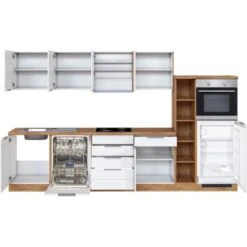 Held Möbel Küchenzeile 330 Cm Matt Weiß-Wotaneiche -KüchenTraum 080 11016600 1026.6291 2 4