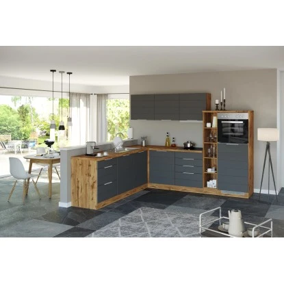 Held Möbel Winkelküche 240 Cm - 270 Cm Matt Grau-Wotaneiche 3 Held Möbel Winkelküche 240 Cm - 270 Cm Matt Grau-Wotaneiche