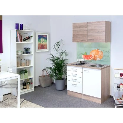 Flex-Well Classic Miniküche Florida 100 Cm Weiß Eiche Sonoma 3 Flex-Well Classic Miniküche Florida 100 Cm Weiß Eiche Sonoma