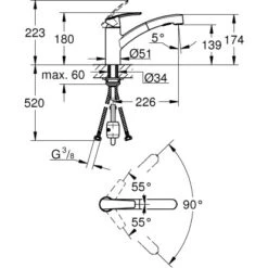 Grohe Einhand-Küchenarmatur Start Chrom Herausziehbar 7 Grohe Einhand-Küchenarmatur Start Chrom Herausziehbar -KüchenTraum 101551 4520 2