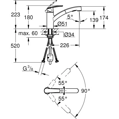 Grohe Einhand-Küchenarmatur Start Chrom Herausziehbar 5 Grohe Einhand-Küchenarmatur Start Chrom Herausziehbar – Bild 3