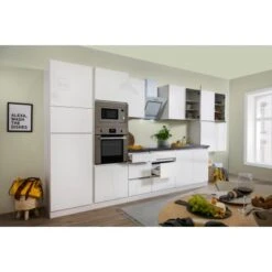 Respekta Premium Küchenzeile Grifflos 435 Cm Weiß Hochglanz-Weiß 22 Respekta Premium Küchenzeile Grifflos 435 Cm Weiß Hochglanz-Weiß -KüchenTraum 12143 4384 122020 Seitlich