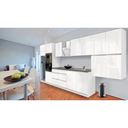 Respekta Premium Küchenzeile Grifflos 435 Cm Weiß Hochglanz-Weiß 20 Respekta Premium Küchenzeile Grifflos 435 Cm Weiß Hochglanz-Weiß – Bild 18