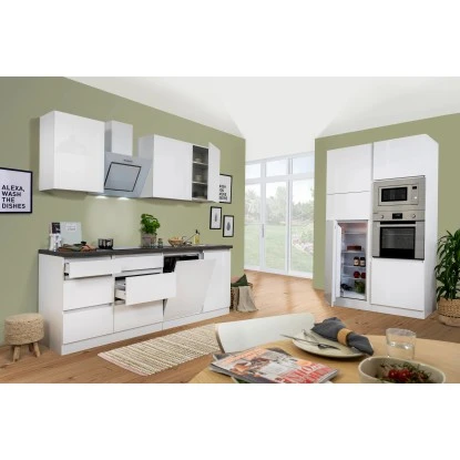 Respekta Premium Küchenzeile GLRP345HWWGKE 345 Cm Weiß Hochglanz 6 Respekta Premium Küchenzeile GLRP345HWWGKE 345 Cm Weiß Hochglanz – Bild 4