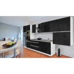 Respekta Premium Küchenzeile Grifflos 435 Cm Schwarz Hochglanz-Weiß 33 Respekta Premium Küchenzeile Grifflos 435 Cm Schwarz Hochglanz-Weiß -KüchenTraum 12275 4384 glrp435hwsgke 2 1