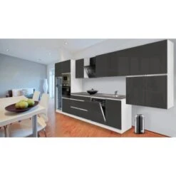Respekta Premium Küchenzeile Grifflos 445 Cm Grau Hochglanz-Weiß 35 Respekta Premium Küchenzeile Grifflos 445 Cm Grau Hochglanz-Weiß -KüchenTraum 12572 4384 glrp445hwggke 2 1