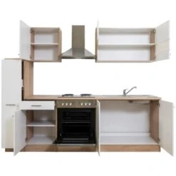 Respekta Küchenzeile KB240ESW 240 Cm Weiß-Eiche -KüchenTraum 1258276 KB240ESW 05