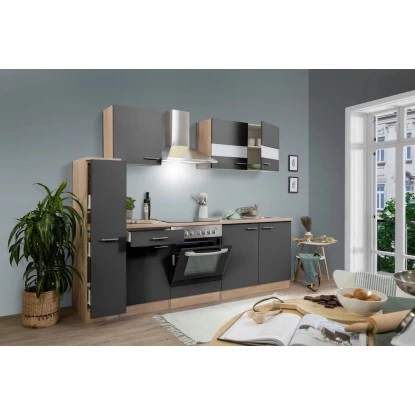 Respekta Küchenzeile KB240ESGC 240 Cm Grau-Eiche 5 Respekta Küchenzeile KB240ESGC 240 Cm Grau-Eiche – Bild 3