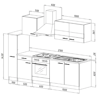 Respekta Küchenzeile KB240ESGC 240 Cm Grau-Eiche 6 Respekta Küchenzeile KB240ESGC 240 Cm Grau-Eiche – Bild 4