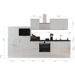 Respekta Selection Küchenzeile Elisabeth RS340WGH 340 Cm Grau-Weiß -KüchenTraum 145384 4384 3