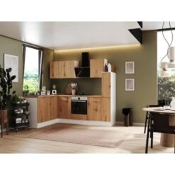 Respekta Selection Winkelküche Elisabeth RSL250WAH 250 Cm Artisan Eiche Nb.-Weiß