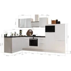 Respekta Selection Winkelküche Elisabeth RSL340WGH 340 Cm Grau-Weiß -KüchenTraum 145503 4384 3