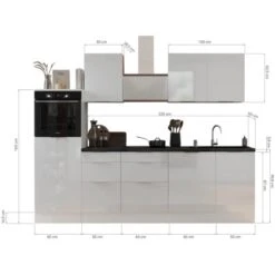 Respekta Selection Küchenzeile Elisabeth RS280HGGH 280 Cm Grau -KüchenTraum 145559 4384 3