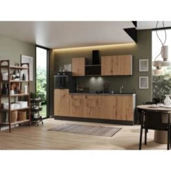 Respekta Selection Küchenzeile Elisabeth RS280HGAH 280 Cm Artisan Eiche Nb.-Grau