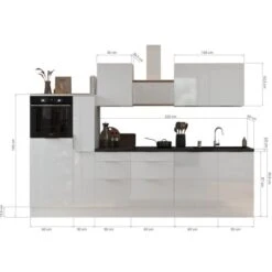 Respekta Selection Küchenzeile Elisabeth RS310HGGH 310 Cm Grau -KüchenTraum 145608 4384 2