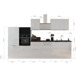 Respekta Selection Küchenzeile Elisabeth RS340HGGH 340 Cm Grau -KüchenTraum 145624 4384 3