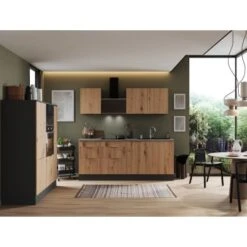 Respekta Selection Küchenzeile Elisabeth RS370HGAH 370 Cm Artisan Eiche Nb.-Grau -KüchenTraum 145654 4384 4