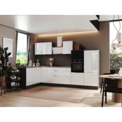 Respekta Selection Winkelküche Elisabeth RSL340HGWH 340 Cm Weiß-Grau