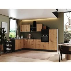 Respekta Selection Winkelküche Elisabeth RSL340HGAH 340 Cm Artisan Eiche Nb-Grau