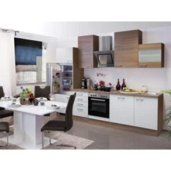 Flex-Well Classic Küchenzeile Florida 280 Cm Sonoma Eiche-Weiß-Sonoma Eiche -KüchenTraum 1493 4051 g2802302012samoa