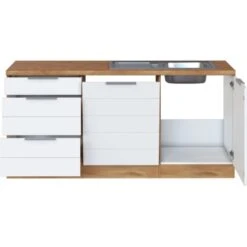 Held Möbel Winkelküche 240 Cm - 180 Cm Matt Weiß-Wotaneiche Ohne E-Geräte -KüchenTraum 14 11016600 1012.6291 2a 3