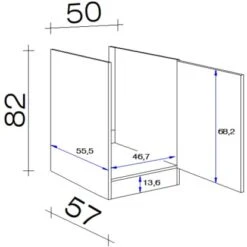 Flex-Well Exclusiv Spülenunterschrank Lara 50 Cm Ohne Arbeitsplatte Anthrazit - -KüchenTraum 164384 4051 5 9