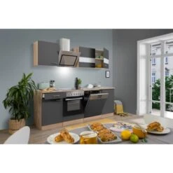 Respekta Economy Küchenzeile KB220ESGSC 220 Cm Grau-Eiche Sägerau Glänzend 16 Respekta Economy Küchenzeile KB220ESGSC 220 Cm Grau-Eiche Sägerau Glänzend -KüchenTraum 1711852 KB220ESGSC 01