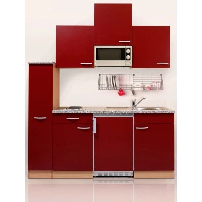 Respekta Economy Küchenzeile KB180BRMI 180 Cm Rot-Buche 3 Respekta Economy Küchenzeile KB180BRMI 180 Cm Rot-Buche