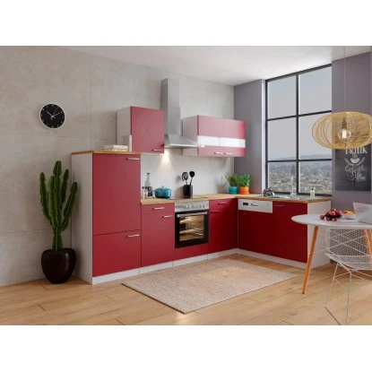 Respekta Winkelküche KBL280WRCG 280 X 172 Cm Rot-Weiß-Butcher Nussbaum 3 Respekta Winkelküche KBL280WRCG 280 X 172 Cm Rot-Weiß-Butcher Nussbaum