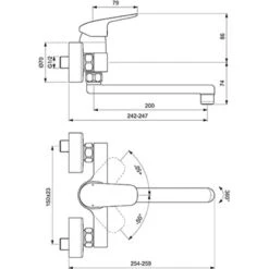 Ideal Standard Wand-Küchenarmatur Ceraflex Aufputz Chrom -KüchenTraum 188247 3049 4