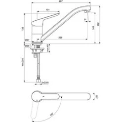 Ideal Standard Küchenarmatur Ceraflex BlueStart Chrom -KüchenTraum 188267 3049 5