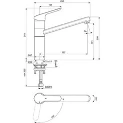 Ideal Standard Küchenarmatur Ceraflex BlueStart Verlängerter Sockel Chrom -KüchenTraum 188292 3049 6