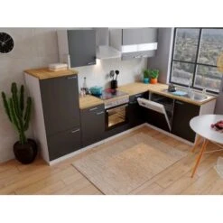 Respekta Winkelküche KBL280WSCG 280 X 172 Cm Schwarz-Weiß-Butcher Nussbaum 14 Respekta Winkelküche KBL280WSCG 280 X 172 Cm Schwarz-Weiß-Butcher Nussbaum -KüchenTraum 188 4384 neu KBL280WSCG 03