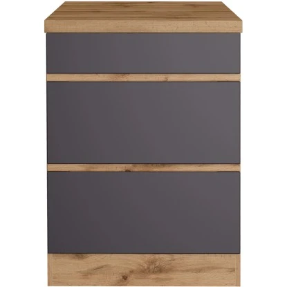 Held Möbel Küchenunterschrank Turin 60 Cm Mit Auszügen Graphit/Wotaneiche 4 Held Möbel Küchenunterschrank Turin 60 Cm Mit Auszügen Graphit/Wotaneiche – Bild 2