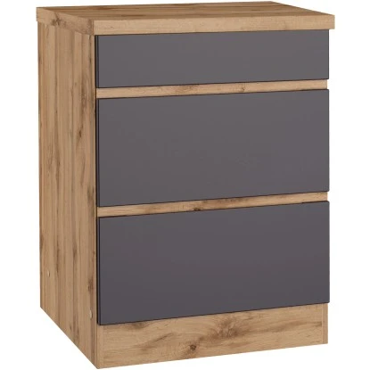 Held Möbel Küchenunterschrank Turin 60 Cm Mit Auszügen Graphit/Wotaneiche 3 Held Möbel Küchenunterschrank Turin 60 Cm Mit Auszügen Graphit/Wotaneiche