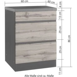 Held Möbel Küchenunterschrank Turin 60 Cm Mit Auszügen Graphit/Wotaneiche 19 Held Möbel Küchenunterschrank Turin 60 Cm Mit Auszügen Graphit/Wotaneiche -KüchenTraum 189397 11016600 VM 07