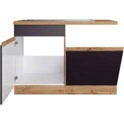 Held Möbel Spülenunterschrank Turin 120 Cm Mit GSP-Blende Graphit/Wotaneiche -KüchenTraum 189434 11016600 S 02