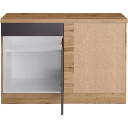 Held Möbel Küchen-Eckschrank Turin 120 Cm Graphit/Wotaneiche 5 Held Möbel Küchen-Eckschrank Turin 120 Cm Graphit/Wotaneiche – Bild 3