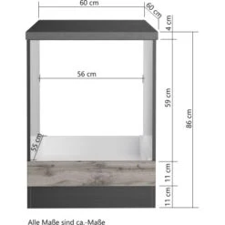 Held Möbel Herdumbauschrank Turin 60 Cm Wotaneiche/Graphit -KüchenTraum 189473 11016600 VM 06
