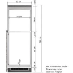 Held Möbel Kühlschrank/Ofenumbauschrank Turin 60 Cm Wotaneiche/Graphit -KüchenTraum 189522 11016600 VM 08