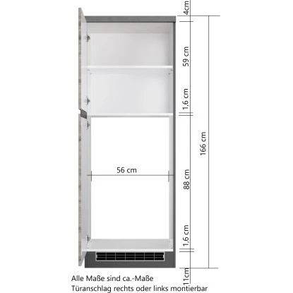 Held Möbel Kühlschrankumbauschrank Turin 60 Cm Wotaneiche/Graphit 7 Held Möbel Kühlschrankumbauschrank Turin 60 Cm Wotaneiche/Graphit – Bild 5
